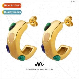 Cat Eye Shaped che Earrings Set Windy Turquoise