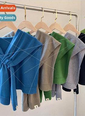 solid color small shawl female Autumn winter outside shoulde