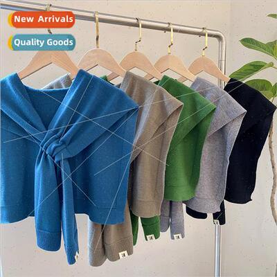 solid color small shawl female Autumn winter outside shoulde