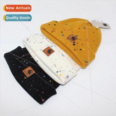 Autumn winter spray-painted hole broken leather label double