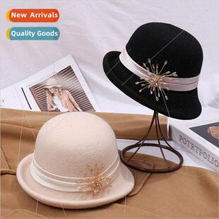 Autumn winter new warm French bowler hat hundred rolled edge