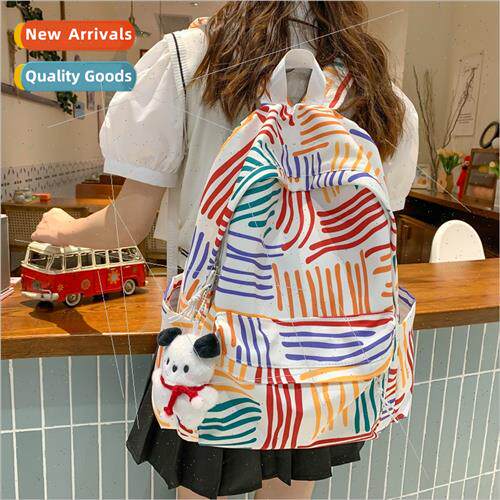 Schoolbag female Japan girls wind junior large capacy canvas
