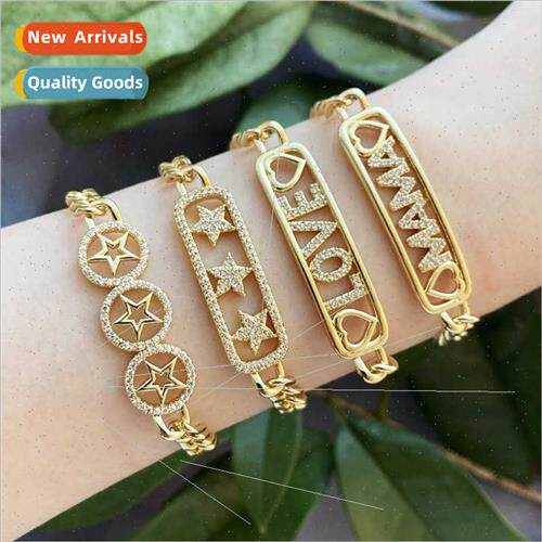 Europe ins copper gold-plated personalized creative bracelet