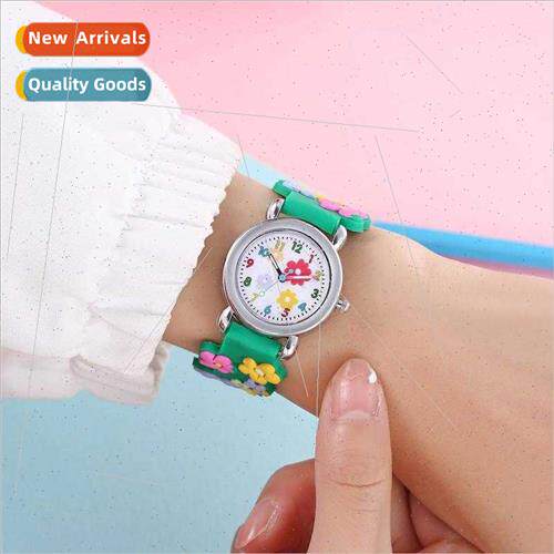 Children Plastic Student Cartoon Flower Pattern Watch