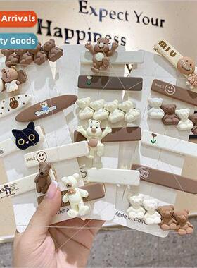 Cute bear hairpin side hairpin bangs clip new girls duckbill