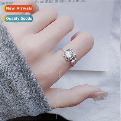 Plated S925 lver Ring Women che Fashion Chinese Zodiac Ox Fo