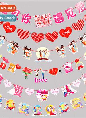 Tanabata Valentine Day decoration supplies pull flag shoppin
