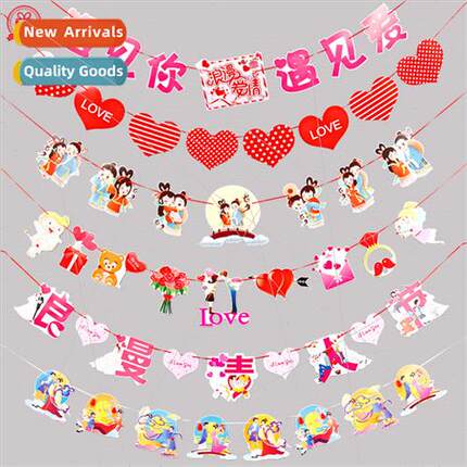 Tanabata Valentine Day decoration supplies pull flag shoppin