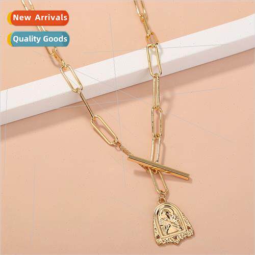 mple ins retro portra tag necklace female ndy fashion hundre