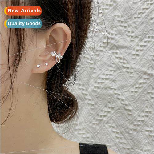 crossover zirconia pearl ear clips whout ear holes Korea int