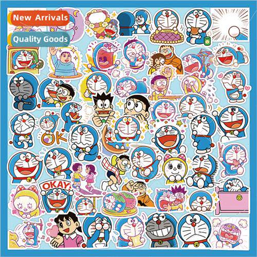 60 Doraemon stickers cartoon not repeated cute blue fat phon