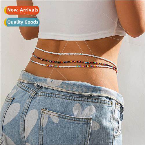 Europe Bohemian Summer mple Colorful Rice Beads Multi-Layer