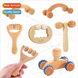 Wooden massager foot massage hand push roller slingshot shou