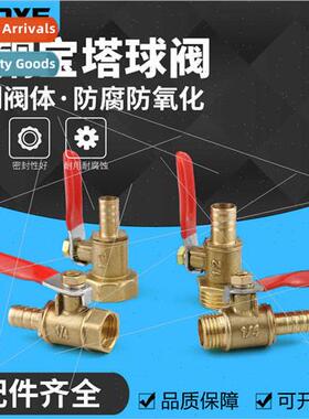 Brass Pagoda internal external wire ball valve plug 8mm plum