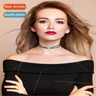 Korean Velvet Metal Jewelry Necklace Layer Circle Eur Double