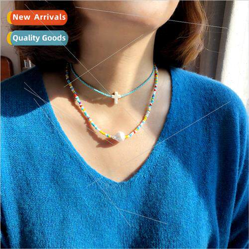 Europe handmade beaded necklace colorful rice beads necklace