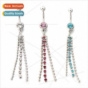 diamond tassel encrusted navel nai Europe ring fashion