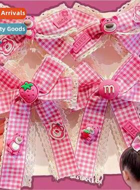 Children cute strawberry bear hair clips cute baby bow hairp