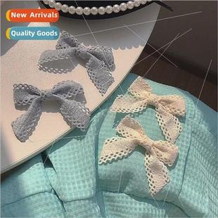 cream hai side bow lace clips card hair clip cute Korea