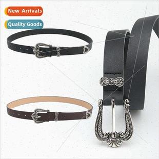 pattern crown women vintage Eur belt carved buckle New alloy