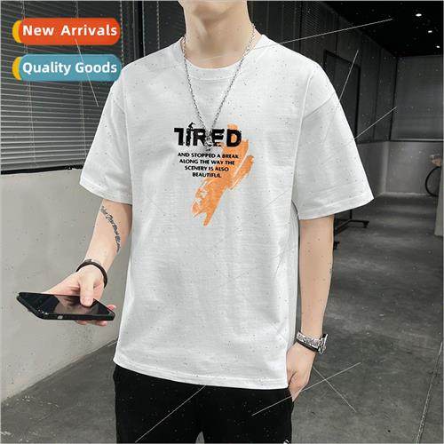 Men short-sleeved t-shirt nd 2023 summer new loose half-slee