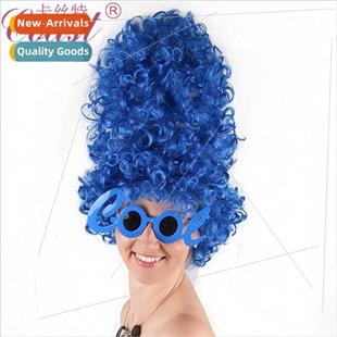 Wig Europe Party Blue Holiday Curl Fashion 9313 High