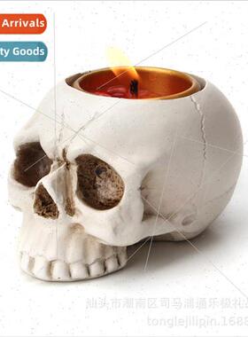 Creative skull candle holder ornament Halloween atmosphere d