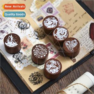 Round Wooden Stamps Dreams in Departure Series Creative Vint