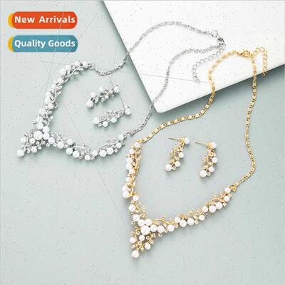 Europe French retro simple flowers leaves inlaid pearl rhine