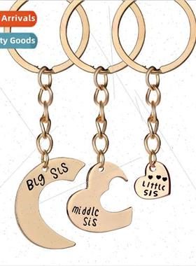 New  sters Keychain BIG MIDDLE LITTLE Love Heart Lanyard