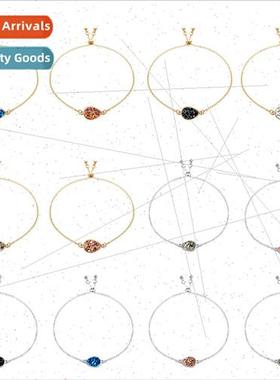 Teardrop Crystal Cluster Bracelet Women Faux Natural Stone R