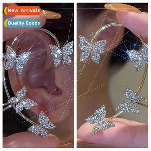 Butterfly ear hanging Europe exquise diamonds whout ear hole