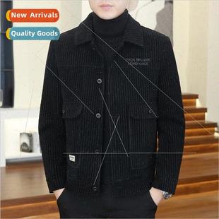 wool velvet jacket 2023 business Men tweed sable