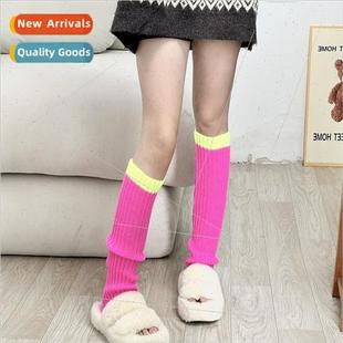 splicing knted girl color spicy collision covers New sock