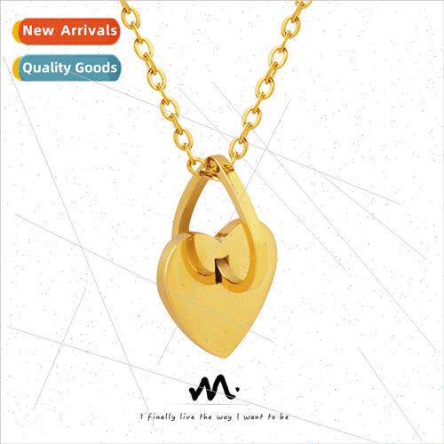 Europe ins hollow peach heart heart patchwork pendant neckla