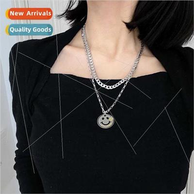 Korea smiley necklace men women ins cold wind expression pen