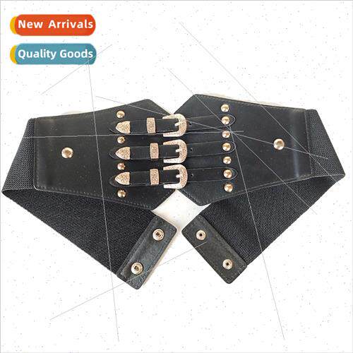 Women Retro Wide Waistband Elastic Elastic Adjustable Waist