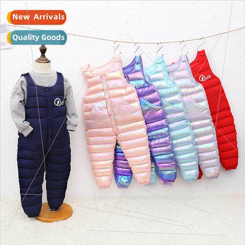 2023 new winter childrens pants dazzle colorful glossy child