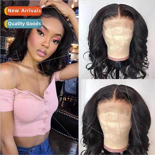 New wig Europe ladies short curly hair in middle parting big