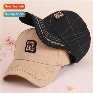R letters rhinestone duck tongue cap children hard top fashi