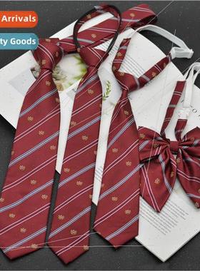 Crown College 8CM6CM hand-typed  zipper knot-free tie bow ti