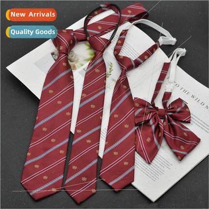 Crown College 8CM6CM hand-typed  zipper knot-free tie bow ti