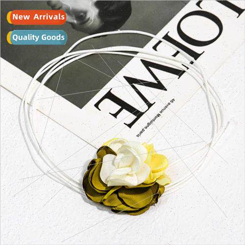 French flower necklace elegant camellia necklace tie neck fa