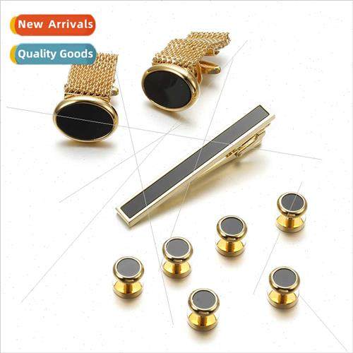 French cufflinks Oval chain buttons boutique dress placket b