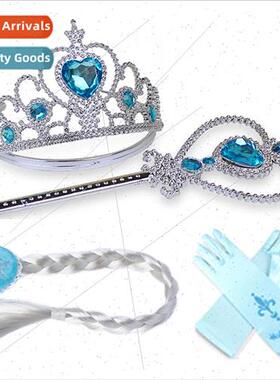 Frozen Elsa Princess Dress Crown Magic Wand Braid Take as ma