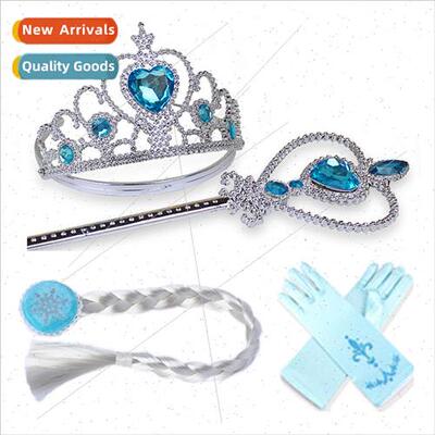 Frozen Elsa Princess Dress Crown Magic Wand Braid Take as ma