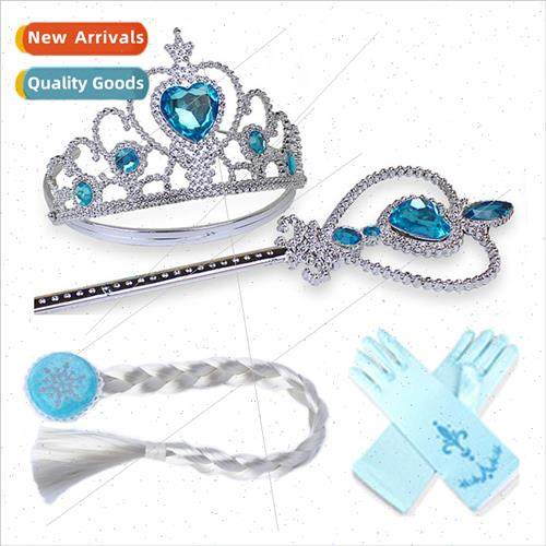 Frozen Elsa Princess Dress Crown Magic Wand Braid Take as ma