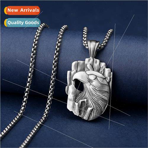 ins Europe men animal pendant eagle head pendant hip hop nec