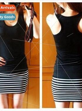 2020 Spring Summer new cotton splicing Slim dress striped un