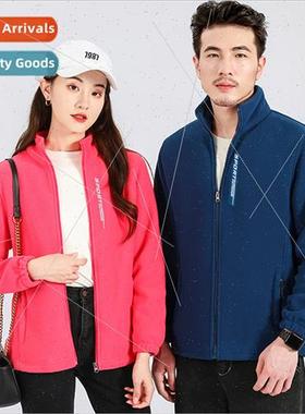 Couple  fleece jacket double-sided compose shaker jacket thi